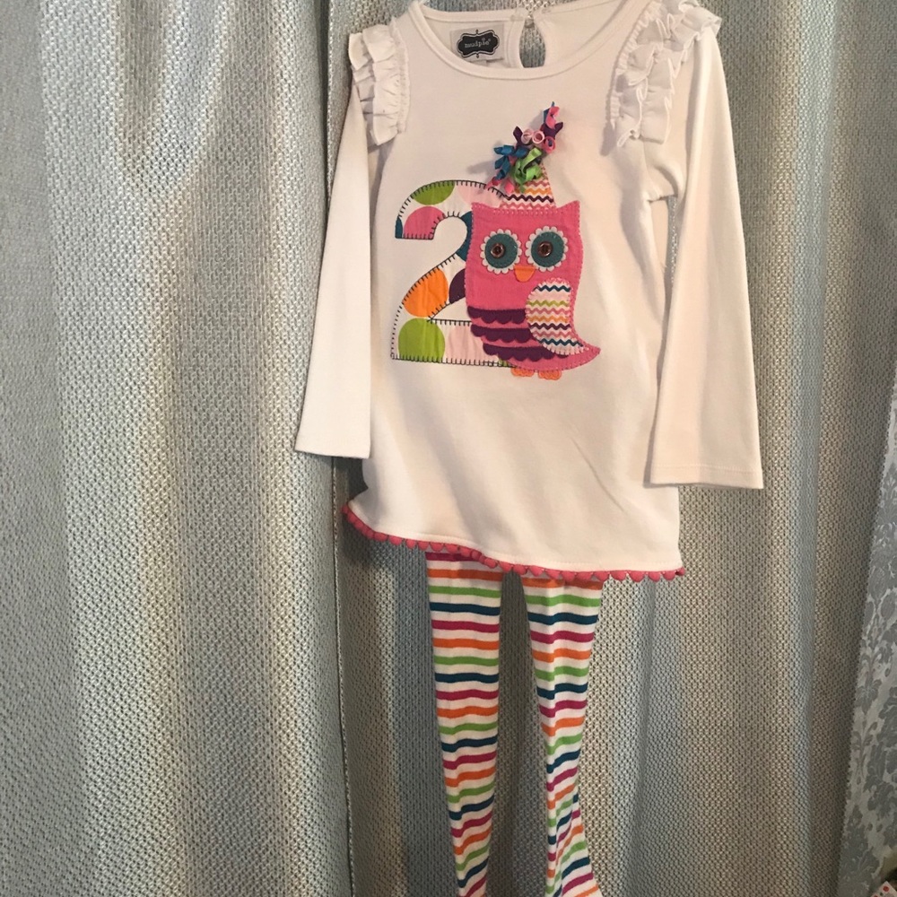 NWT! Mud Pie Girls 2nd Bday Boutique Outfit 24M/2T